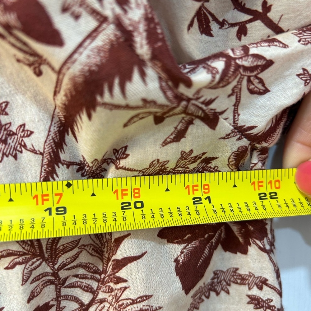 Sundance Floral Bird Butterfly Toile Boho Peasant Blouse Sz M Oversize Cottage - Picture 6 of 9